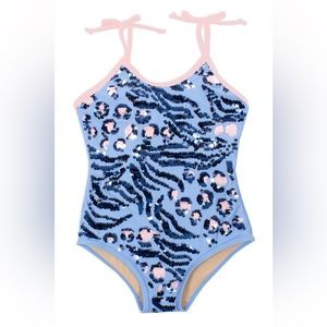 Shade Critters - Sequin 1 Piece - Blue Animal Print